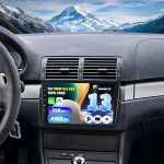 SIXWIN [2+64G] Android 13 autoraadio BMW 3 seeria E46 1999-2005 koos Carplay/Android autoga, 9-tolline mahtuvuslik puuteekraan koos WiFi GPS Bluetooth FM/RDS EQ + tagurduskaamera