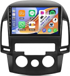 Android 15, 4G + 64G CAMECHO autoraadio Hyundai I30 2006-2011 juhtmevaba Carplay Android auto, 9-tolline auto puuteekraan 2Din koos GPS navigatsiooniga WiFi Bluetooth FM/RDS SWC + tagurduskaamera + MIC