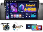 4+64G Android autoraadio BMW X5 E53 1999 2000 2001 2002 2003 2004 2005 juhtmevaba Carpaly & Android autoga, 9-tolline IPS puuteekraaniga raadio Bluetooth 5.0/GPS/Reversioonikaamera/FM/WiFi/SWC-ga