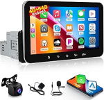 [4+64G] Android 1 DIN autoraadio traadita Carplay ja Android autoga - 7-tolline IPS puuteekraaniga raadio koos Mirror Link, EQ, AI DSP, WLAN, GPS, FM/RDS raadio, SWC + AHD tagantvaate kaamera.