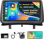 4G + 64G 9-tolline puuteekraaniga autoraadio Renault Clio 3. 2005-2014, raadio koos juhtmevaba CarPlay ja Android autoga, GPS, WiFi, Bluetooth, RDS, FM, USB, SWC, mikrofon, tagurduskaamera.