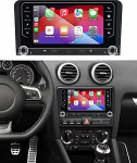 Autoradio Audi A3 8P 2003-2012 S3 2006-2012 RS3 2011-2012 | [2+64G] 7-tolline stereo koos juhtmevaba CarPlay & Android Car, Bluetooth, WiFi, GPS, FM, MirrorLink, CANBUS, HD tahavaatekaamera, tagantj&auml;rele vaatega