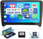 2G 64G podofo 9-tolline autoraadio Audi TT MK2 8J 2008-2014 traadita Carplay Android auto, Android 13 raadio 2 DIN Bluetooth WiFi GPS HiFi RDS/FM, AHD tagurduskaamera/Canbus