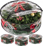 3 Pack Clear Christmas Wreath Garland Storage Bag veekindel j&otilde;ulud kaunistused ornamentide ladustamise kotid koos t&otilde;mblukud ja k&auml;epide