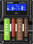 XTAR L4 Pro laadija AA AAA akudele - kiirlaadija, mis &uuml;hildub NI-MH ja Li-ion akudega - intelligentne laadija &uuml;lelaadimiskaitsega 1,2 V ja 1,5 V akudele