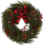 Roheline j&otilde;ulup&auml;rg akutoitega LED tuled vibuga j&otilde;ulukaunistus 40cm (A)