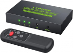 LiNKFOR Digital Audio Switcher 3 in 2 Out Optiline Splitter SPDIF Toslink Switch toetab Dolby AC3 DTS LPCM 2.0 Kaugjuhtimispult + 2 m optiline kaabel SoundBar k&otilde;rvaklappidele Bluetoothiga