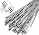 Yunpo 50 tk roostevabast terasest kaablisidemed, 4,6 x 200 mm, isesulguv metallist v&auml;ljalaskekile, kaetud lukustusega kaablisidemed koju, kontorisse, garaaži, t&ouml;&ouml;kotta, h&otilde;bedane