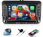 CAMECHO 2GB + 64GB Android 13 autoraadio VW Golf 5 Golf 6 Polo Passat Touran Skoda Seat koos CarPlay/Android Car/HiFi raadio koos Navi/WiFi/GPS/Bluetooth/FM/RDS/EQ/2 x USB + tagurduskaamera