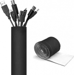 JOTO tavaline kaablitoru [2 tk] 11 cm x 330 cm Velcro kinnitus reguleeritava l&auml;bim&otilde;&otilde;duga p&ouml;&ouml;ratav must/valge, paindlik juhtme korraldaja kaablikate kaitses&uuml;steem telerile, arvutile, kodukino jaoks