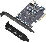 PCIe USB 3.2 Gen2 10Gpbs laienduskaart 5 porti, sealhulgas 3 USB C ja 2 sisemist porti (1 Type-A, 1 Type-E) lauaarvutisse