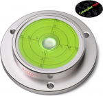 Very Large Flanged Metal Circular Angle Spirit Bubble Degree Level (Green Liquid) 80mm Diameter with Degree Marking - Surface Level, Bulls Eye Bullseye Round