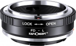 K&F CONCEPT objektiivi adapter FD-L manuaalne fookus, mis &uuml;hildub Canon FD ja FL 35 mm objektiiviga L kaamera korpusele.