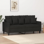 ZEYUAN 359271 2-Seater Sofa Black 140 cm Fabric, Sofas & Couches, Sofa Living Room, Sofa for Teenager's Room, Relax Sofa, Sofa for Bedroom, Upholstered Sofa