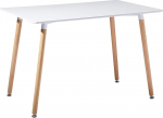 setsail Kitchen Table MDF for 4-6 Chairs Beech Wood Rectangular White 110 x 70 x 73 cm