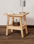 M&ouml;beldesign Team 2000 Side Table, Bedside Table, Children's Table, Wood, Solid Oak