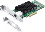 H!Fiber.com 10Gb Ethernet Converged Network Adapter - &uuml;hilduv Intel X550-T1 v&otilde;rgukaart (NIC), PCI Express X4 &uuml;he RJ45 pordi server LAN adapteriga