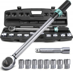 Heavy Duty 60-330Nm Drehmomentschl&uuml;sselsatz - 1/2 Zoll Antrieb, 8-teiliger Dual-Direction-Klickschl&uuml;ssel, ideaalne autode, mootorrataste ja varustuse jaoks.