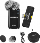 NEEWER Wireless Microphone System for USB C, Lapel Lavalier Microphone with Noise Cancelling for Podcast Vlog Live Stream, Mini Lapel Microphone, Compatible with iPhone 15 Series Android Phone, KM15