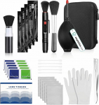 pixly kaamera puhastuskomplekt 16-osaline; professionaalne DSLR puhastuskomplekt koos puhvetite, 2-in-1 objektiivipliiatsiga, puhastamise pintsliga, kinnastega ja mikrokiudlappidega, kaamera, objektiivi ja sensori jaoks.