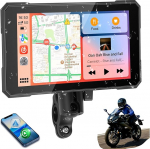 5-tolline Carplay mootorratas juhtmevaba CarPlay ja Android autoga, IP67 veekindel, rehvir&otilde;hu j&auml;lgimine, GPS-navigatsioon ja h&auml;&auml;ljuhtimine, sobib k&otilde;ikidele mootorratastele