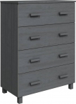 vidaXL Sideboard with 4 Drawers, Sideboard, Side Cabinet, Drawer Cabinet, Dark Grey, 79 x 40 x 103.5 cm, Solid Pine Wood
