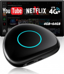 AI Box CarPlay Androidi traadita autoadapter, 4GB + 64GB Smart Car Video Box integreeritud 4G/WLAN/Dual-BT/USB/GPS, microSD, OTA, HDMI Out, Split Screen, DriveChat AI, CB6C