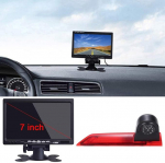 7-tolline LCD-monitor + tagurduskaamera, mis on integreeritud 3. piduritulede kolmandasse piduritulede kaamerasse Ford Transit Custom 2012-2016 Transporter Business MPV SUV Bus