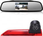 4,3-tolline LCD tahavaatepeegel + tagurduskaamera, mis on integreeritud 3. piduritulega Kolmanda piduritulega kaamera Ford Transit Custom 2012-2016 Transporter Business MPV SUV Bussi jaoks