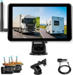 Traadita p&auml;ikesepoolne tagurduskaamera 10000 mAh akuga 2 kaameraga, 7-tolline IPS monitor IP68 veekindla &ouml;&ouml;vaatega BSD DVR super laia nurgaga haagissuvilate, veoautode, autode ja haagissuvilate jaoks