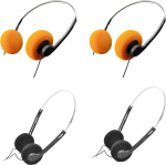 Retro-Over-Ear-Kopfh&ouml;rer, Vintage-Feelings-B&uuml;gel-Kopfh&ouml;rer, Retro-Kopfh&ouml;rer, kerge, HiFi-Stereo-Kopfh&ouml;rer, Headset, f&uuml;r die meisten Handys, Wiedergabe, Pevices Kopfh&ouml;rer (Schwarz und Orange), 4 St&uuml;ck
