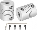 hankekaart Flexible Kupplungen, 8 mm kuni 8 mm, Gelenkverbinder aus Aluminiumlegierung, flexible Wellenkupplungen, Motorkupplung mit Schraubenschl&uuml;ssel f&uuml;r 3D-Drucker, CNC-Maschinen, DIY-Encoder D25