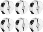 sourcing map 6 Pcs 6mm Bore Double Split Aluminum Alloy Clamp Shaft Collars with M3 Screw for Industrial Automation Conveyor Belt Systems