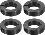 sourcing map 4 St&uuml;ck einteilige Klemmmanschette, 3,8 cm Bohrung, einteiliger Klemmkragen, 4,8 cm Au&szlig;endurchmesser, 1,27 cm Dicke, schwarzes Oxidstahl-Set, Schraubverschluss-Kragenklemme