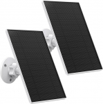 Solar Panel for Eufy Camera, 6W Solar Panel for Eufy E, 2C/2C Pro, 2/2Pro, E20/E40, Solo, SoloCam Spotlight, IP65 Waterproof for Eufy with Micro USB Port and Rubber Plug(2 Pack)