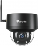 ctronics 5MP PTZ Outdoor Surveillance Camera with 2.4GHz/5GHz Dual Band WiFi, WLAN Dome IP Camera Outdoor with Human Detection, Automatic Tracking, 355&deg;/90&deg; Swivel, 32GB TF Card Included