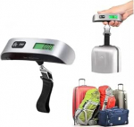 Digitaalne kaal, digitaalne LCD-ekraaniga kaasaskantav kaal, 110 lb/50 kg, elektrooniline pagasi riputuskott, reisikaal, kaalub pagasit, kotti, kaalu tasakaalustavat t&ouml;&ouml;riista