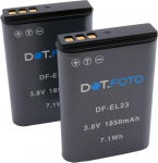 2 x Dot.Foto EN-EL23 asendusaku - 3.8v / 1850mAh - Nikon Coolpix B700, P600, P610, P610, P900, S810c