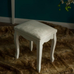 LEBENSwohnART League White Baroque Stool Foot Stool Dressing Table Vintage Country House