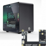 ElectroCookie Raspberry Pi 5 korpus, alumiiniumist mini-torni korpus M.2 NVMe SSD PCIe m&uuml;tsiga ja aktiivse RGB valgustusjahutusega (must)