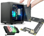 ElectroCookie Mini PC korpus Raspberry Pi 5 jaoks koos M.2 NVMe SSD PCIe HAT ja aktiivse RGB valgustusjahutusega (must korpus + M.2-HAT[ECR5 SSDS])
