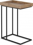 SIMPLIHOME Gallagher Solid Mango Wood and Metal Side Table 12" Wide Rectangular Industrial C Side Table in Natural Fully Assembled for Living Room and Bedroom
