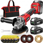 Juhtmeta nurklihvmasin 21 V, 10,000 RPM aku Flex Cutting Sander, l&auml;bim&otilde;&otilde;t 125 mm, harjadeta mootor, 3 kiirustasemed, kiirl&uuml;lituskaitse, vibratsioonivastane k&auml;epide, t&auml;pseks l&otilde;ikamiseks ja lihvimiseks.