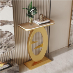 Generisch Moderner Beistelltisch, schmale Konsole mit Stauraum, stilvoller Beistelltisch aus Holz und Gold f&uuml;r Wohnzimmer, Flur, Eingangsbereich - 40 cm / 15,7 Zoll