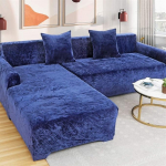 Lingky Velvet Plush Diivan Slipcover, libisemisvastane veniv diivanikate, pehme, paks diivanikaitsja L-kujulisele diivanile, merev&auml;e, 4-kohaline, 230-300 cm