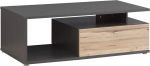 FORTE Como kohvilaud 1 sahtliga, komposiitpuit, tungstenhall/laudisega tammepuust, 120 x 41,5 x 60,4 cm.
