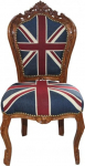 Casa Padrino Baroque tugitool Union Jack / Brown - m&ouml;&ouml;bel antiikstiilis