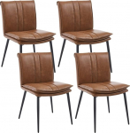 chairus s&ouml;&ouml;gitoa toolid, komplekt 4, PU nahast k&ouml;&ouml;gitoolid, polsterdatud metallist jalgadega toolid, polsterdatud toolid k&ouml;&ouml;ki, s&ouml;&ouml;gituppa, elutuppa, pruunid toolid