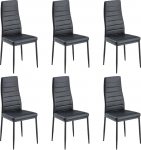 Stanew komplekt 6 pehmendusega s&ouml;&ouml;gitooli, k&ouml;&ouml;gitoolid, polsterdatud toolid (must)