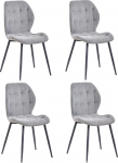 4 p&otilde;hjamaise stiili s&ouml;&ouml;gitoa tooli, musta metallist jalaga k&ouml;&ouml;gitoolid, kaasaegne kerge luksuslik elutoatooli komplekt - tumehall
